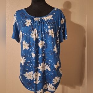 3 For $21 Floral Blue Women's Nursing/maternity Top